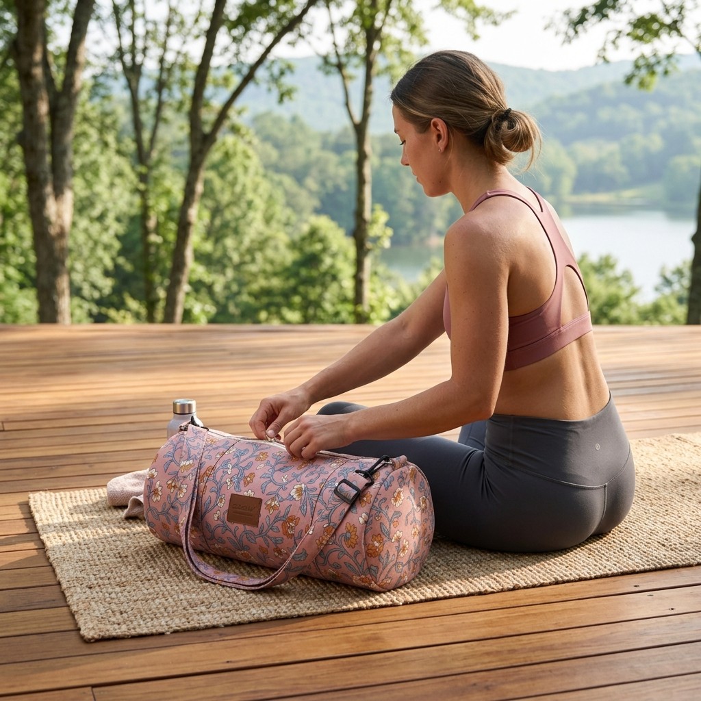 Yoga Bag Floral Canvas For Women Fitness B2B