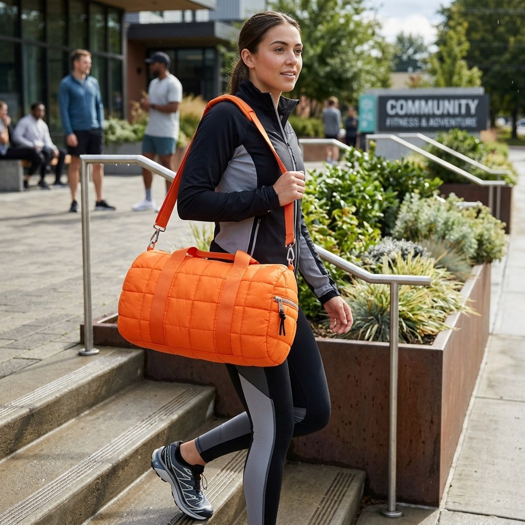 Training Bag Quilted Nylon For Fitness Women B2B