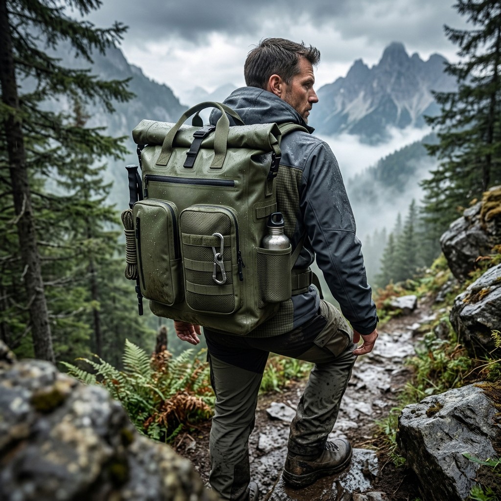 Tactical Backpack Waterproof PVC For Hiking Men B2B