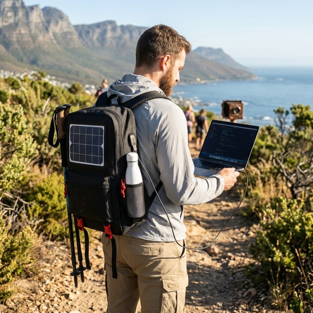 Solar Backpack Waterproof Nylon For Outdoor Nomads B2B