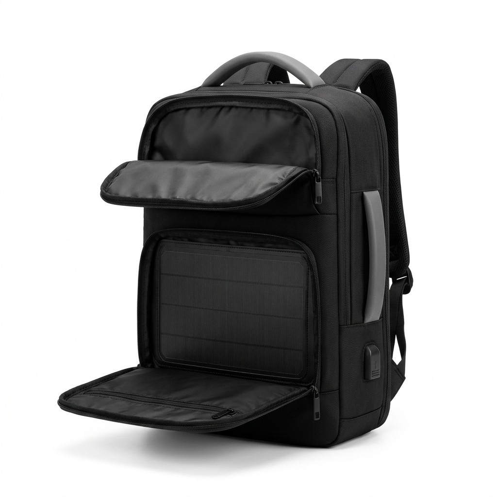 Solar Backpack Waterproof Nylon For Business Travel B2B
