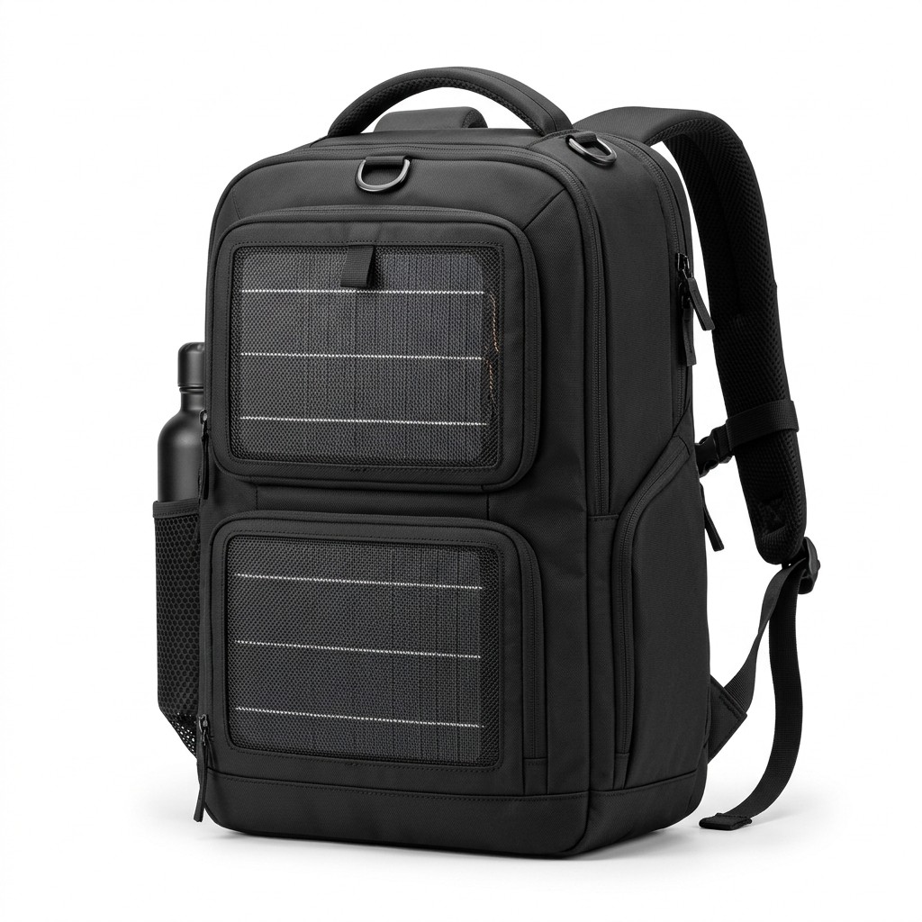 Solar Backpack Waterproof Nylon For Business Travel B2B